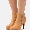 Anna Field High Heeled Ankle Boots - Beige