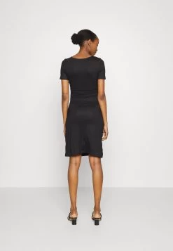 Short Sleeves Ruched Waist Mini Flared Dress - Jersey Dress - Black -Anna Field Shop 2adfa25012d34af7bc292437f6e55ebc
