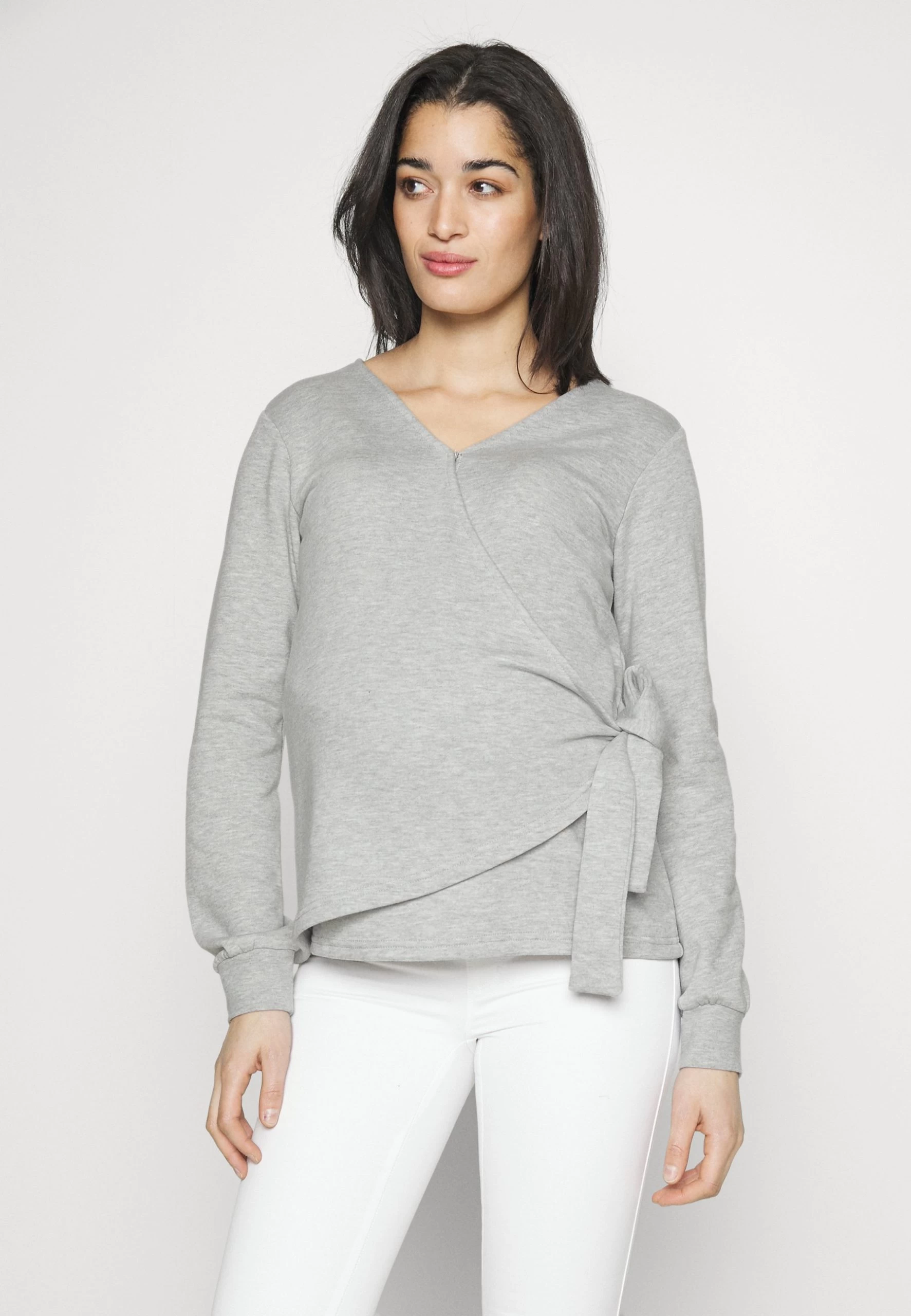 Zip-Up Sweatshirt - Mottled Light Grey 3 Zip-Up Sweatshirt - Mottled Light Grey