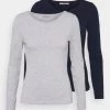 Anna Field 2 Pack - Long Sleeved Top - Dark Blue/Mottled Light Grey -Anna Field Shop 8424e9f3c7da440d98b8ee587b4d1273