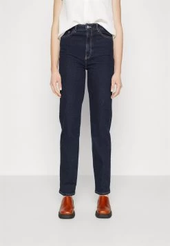Straight Leg Jeans - Dark Blue Denim