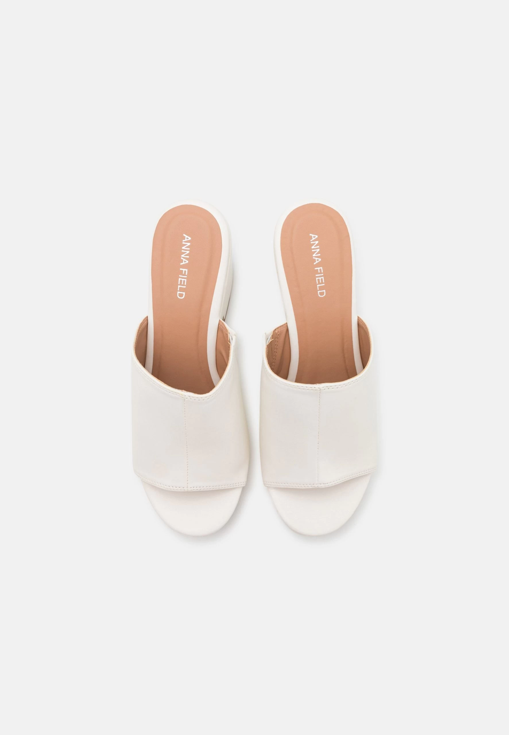 Wide Fit - Heeled Mules -White 8 Wide Fit - Heeled Mules -White - Image 6