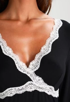 Anna Field Heidi Long Sleeves Viscose Nightdress - Nightie - Black -Anna Field Shop 9cbb26f39b384778a8a395532fe9436b