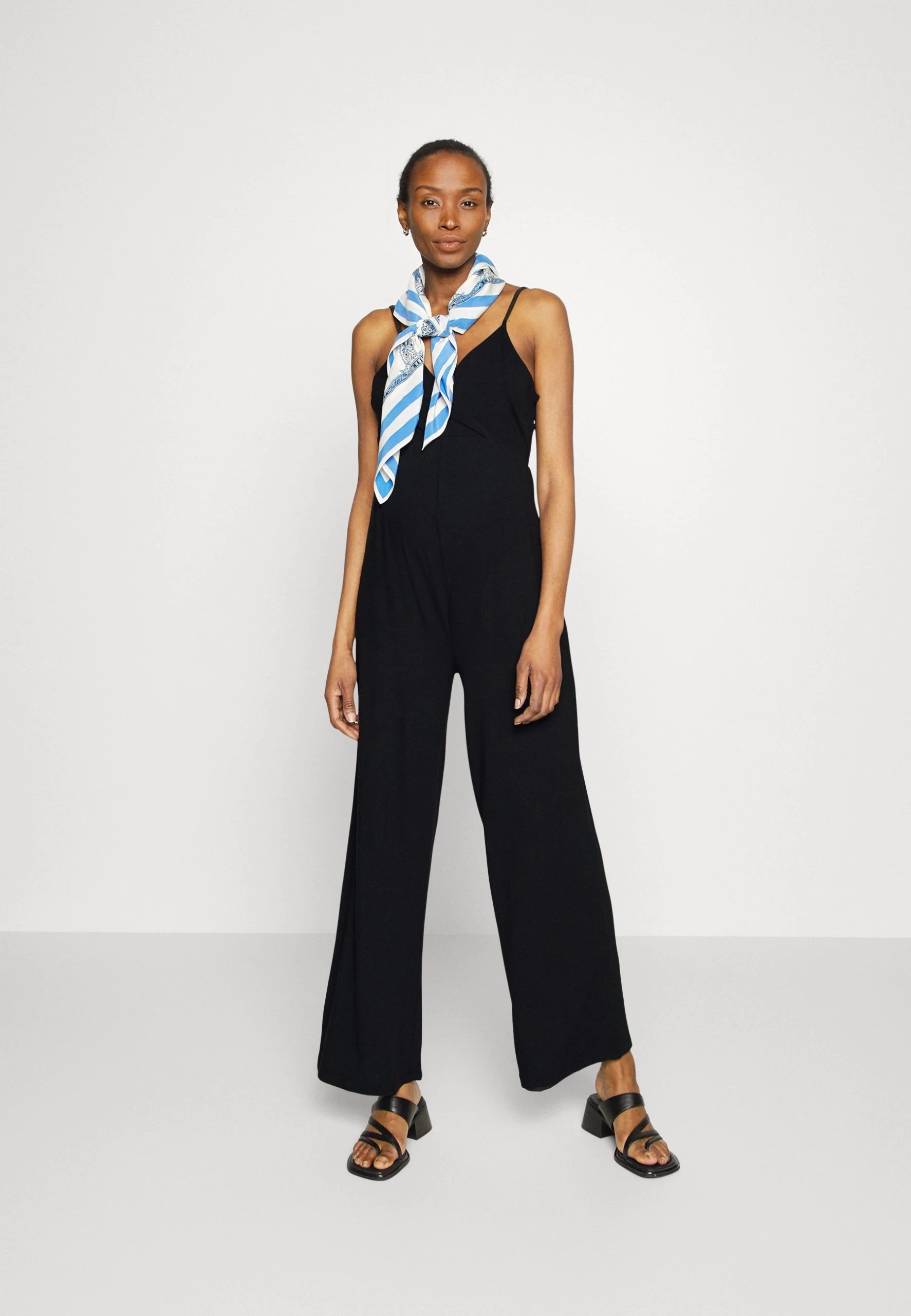 Strappy Drappy Cintered- Jumpsuit - Black 4 Strappy Drappy Cintered- Jumpsuit - Black - Image 2