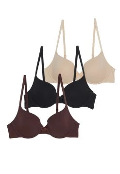 Anna Field 3 Pack - T-Shirt Bra - Black/Nude/Brown -Anna Field Shop dc71bdb90c6d4ece87e4a77d1a2555d3