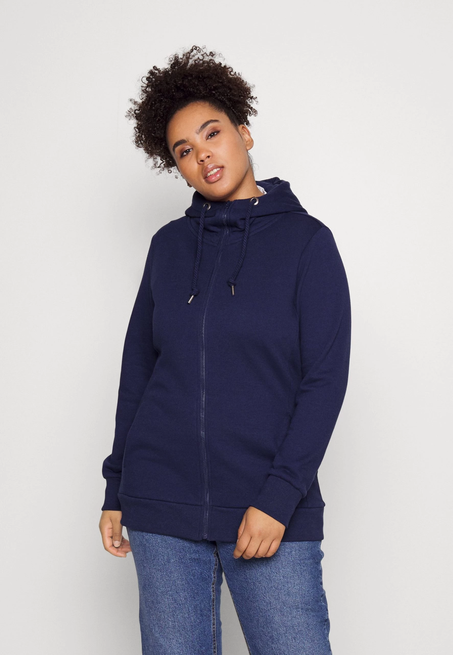 Zip-Up Sweatshirt - Dark Blue 3 Zip-Up Sweatshirt - Dark Blue